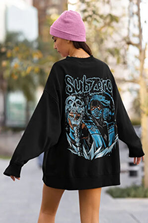 Subzero Baskılı Unisex Oversize Anime Sweatshirt