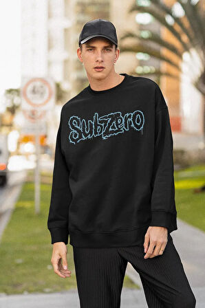 Subzero Baskılı Unisex Oversize Anime Sweatshirt