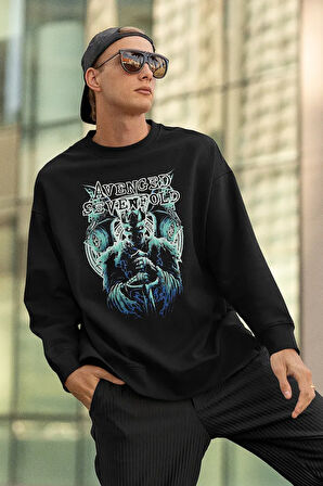 Avenged Sevenfold Baskılı Unisex Oversize Rock Metal Sweatshirt