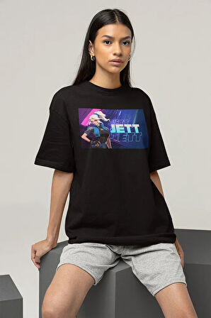 Jeett Baskılı Unisex Oversize Vallorant Karakter Tişört