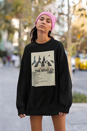 The Beatles Abbey Road Baskılı Unisex Oversize Müzik Grubu Sweatshirt