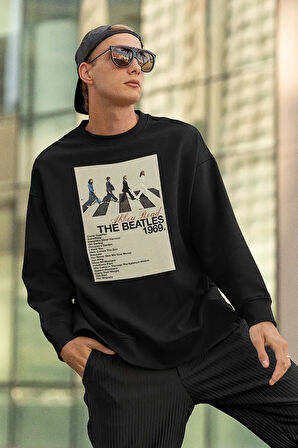 The Beatles Abbey Road Baskılı Unisex Oversize Müzik Grubu Sweatshirt