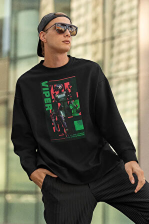 Viiper Karakter Baskılı Unisex Oversize Vallorant Sweatshirt