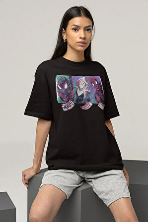 Miles Gwen Spider-Man Baskılı Unisex Oversize Tişört