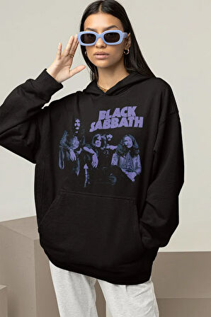 Black Sabbath Baskılı Unisex Oversize Rock Metal Hoodie
