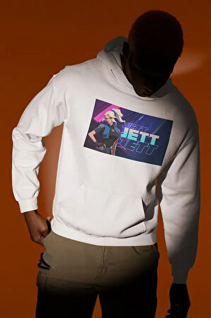 Jett Baskılı Unisex Oversize Vvalorant Hoodie
