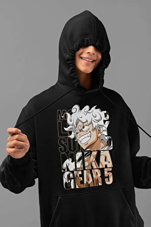 Monkey D. Luffy Nika Gear 5 Baskılı Unisex Oversize Anime Hoodie