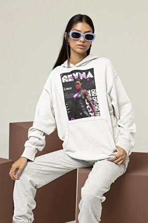 Reyna Duelist Baskılı Unisex Oversize Vallorant Hoodie