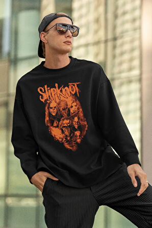 Slipknot Müzik Grubu Baskılı Unisex Oversize Sweatshirt