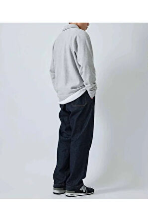 Polo Yaka Yarım Fermuarlı Unisex Oversize Sweatshirt