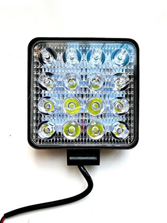 First Led Projektör Off Road Çalışma Sis Lambası 16 Led Kare Power Led