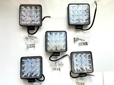 First Led Projektör Off Road Çalışma Sis Lambası 16 Led Kare 5 Adet