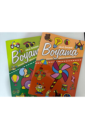 Okul Öncesi Etkinlikli Boyama Kitabı Taşıtlar ve Oyuncaklar (2Li Set)
