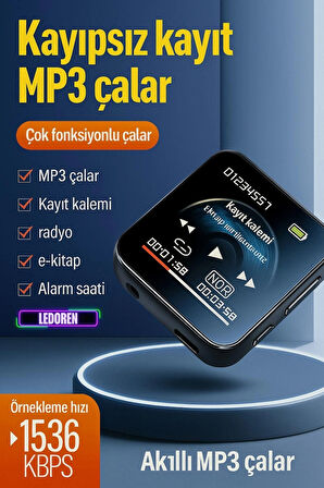 JNN M30 1,44 inç HD Ekran Ses Kayıt Gürültü Azaltma Kontrolü MP3, E-Kitap Oynatıcı, FM Radyo