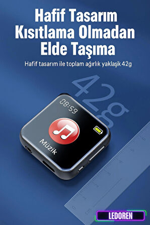 JNN M30 1,44 inç HD Ekran Ses Kayıt Gürültü Azaltma Kontrolü MP3, E-Kitap Oynatıcı, FM Radyo