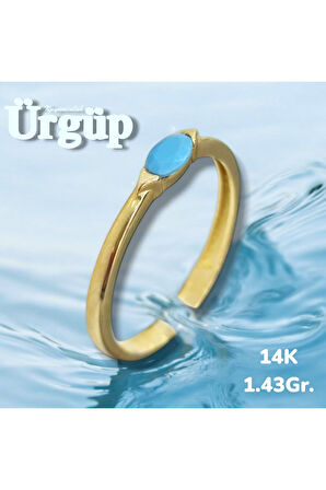 14AYAR 1.43Gram Altın Firuze Taşlı Yüzük