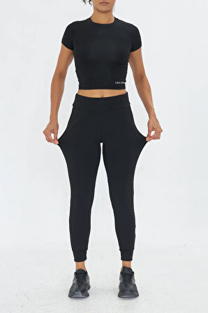 Lesa Wear Yüksek Bel Toparlayıcı ve Sıkılaştırıcı Likralı Jogger Eşofman Altı Joggers