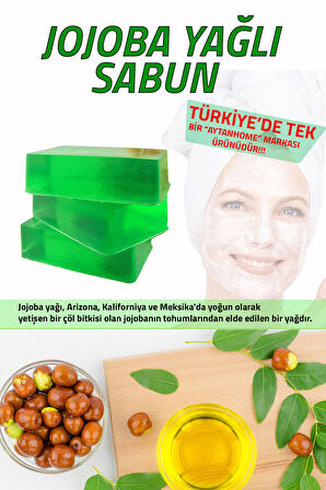 Jojoba yağlı bitkisel sabun (Saç ve cilt bakım sabunu, Saç dökülmesine karşı Jojoba Yağı)