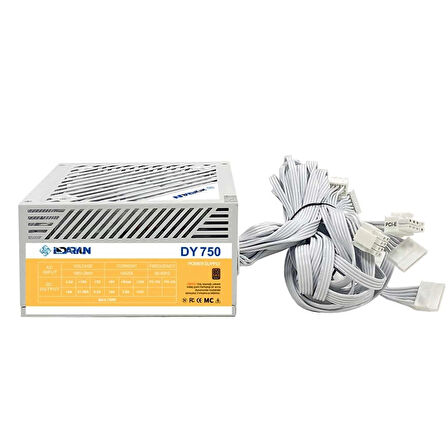 DARYUN JOY GAMİNG BEYAZ ATX AKVARYUM KASA TUŞTAN DEĞİŞMELİ RGB FAN 750+80 BEYAZ PSU
