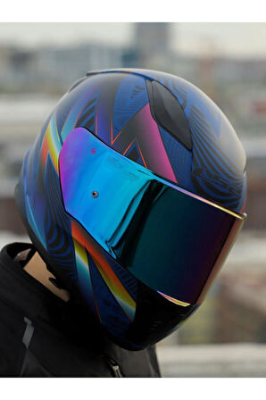 RAPID 2 OPTIK MAT MAVİ-MOR KASK Uyumlu