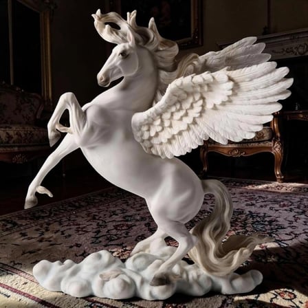 Dekoratif Pegasus At Figürü Veronese Biblo – Mitolojik Tema Şık Salon Dekoru Poliresin Dekoratif Obje 26x17,5x28 cm