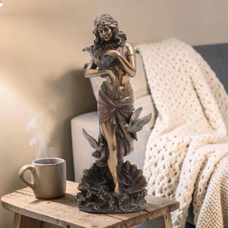 Dekoratif Afrodit Figürü Veronese Biblo – Mitolojik Tema Şık Salon Dekoru Poliresin Dekoratif Obje 11x9,5x28 cm