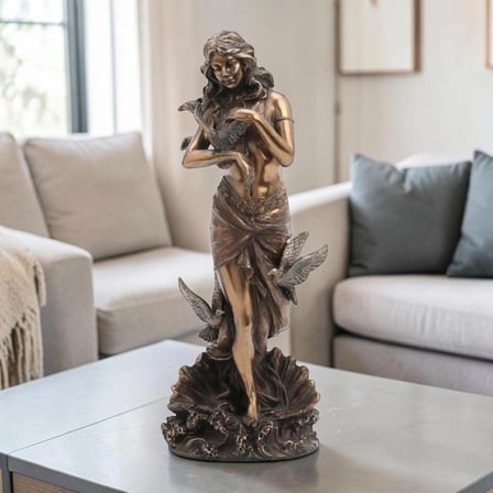 Dekoratif Afrodit Figürü Veronese Biblo – Mitolojik Tema Şık Salon Dekoru Poliresin Dekoratif Obje 11x9,5x28 cm