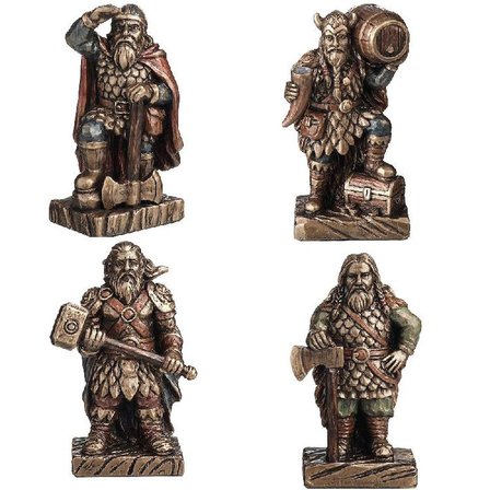 WISE 4’lü Viking Savaşçıları Dekoratif Obje Seti – Poliresin Koleksiyon Figürleri