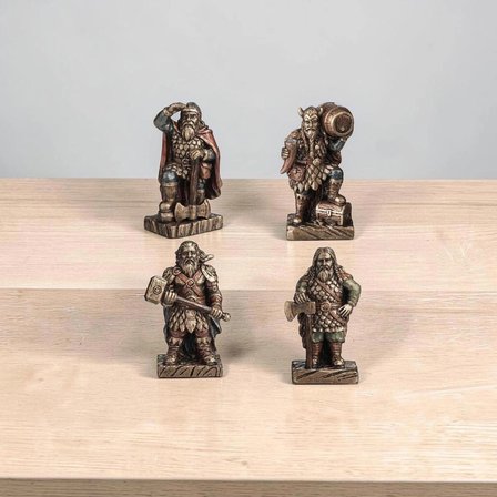 WISE 4’lü Viking Savaşçıları Dekoratif Obje Seti – Poliresin Koleksiyon Figürleri