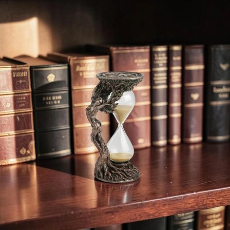 WISE Orman Perisi Kum Saati Dekoratif Obje – Poliresin Fantastik Tasarım – 15,5 cm