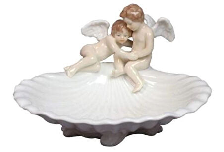 Wise Biblolar - Porselen Melek Biblo 21x21x13 cm Dekoratif Obje Hediyelik