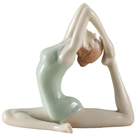 Wise Biblolar - Porselen Yoga Yapan Kadın 14x8x12 cm Dekoratif Obje