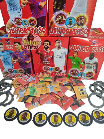 Junior Taso Futbolcu Tasoları 42 Adet Taso + 14 Taso Çemberi Futbol Oyunu Hediye Paketinde