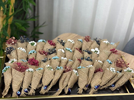 Söz Nişan Nikah Sünnet Hediyesi Dekoratif Jüt Kumaş Süslemeli Tasarım  Cipso Çiçek