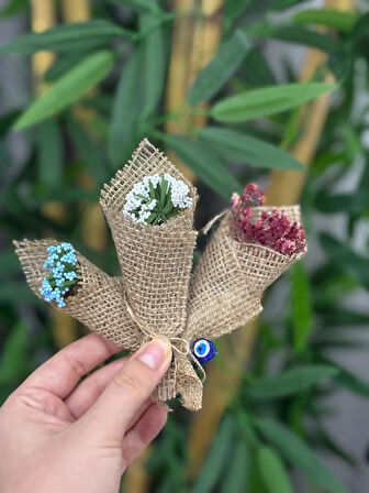 Söz Nişan Nikah Sünnet Hediyesi Dekoratif Jüt Kumaş Süslemeli Tasarım  Cipso Çiçek