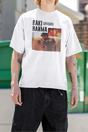 Baki Hanma Unisex Oversize Anime Karakter Baskılı Tişört