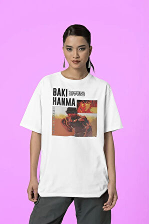 Baki Hanma Unisex Oversize Anime Karakter Baskılı Tişört
