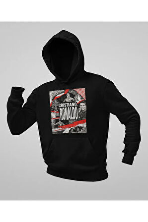 Criistiano Ronaldo Baskılı Unisex Oversize Futbolcu Hoodie