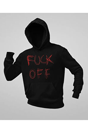 Fucck Off Yazılı Unisex Oversize Hoodie