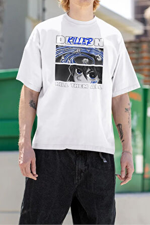 Demon Killer Kill Them All Baskılı Unisex Anime Karakter Tişört