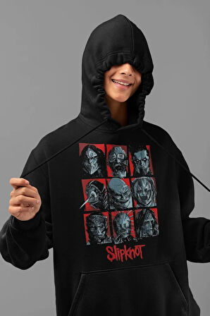 Slipknot Baskılı Unisex Oversize Rock Metal Hoodie