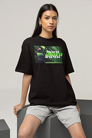 Viiper Baskılı Unisex Oversize Vallorant Karakter Tişört