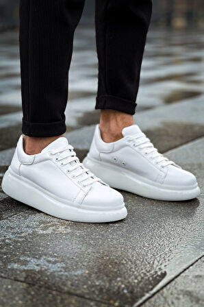 J295 Sollıevo Ortopedik Taban Günlük Cilt Erkek Sneaker Spor Ayakkabı CBT Beyaz