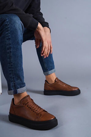 J421 Bağcıklı Ortopedik Taban Erkek Günlük Sneaker Spor Ayakkabı ST Taba