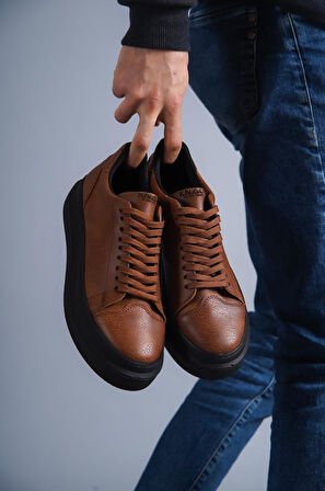 J421 Bağcıklı Ortopedik Taban Erkek Günlük Sneaker Spor Ayakkabı ST Taba