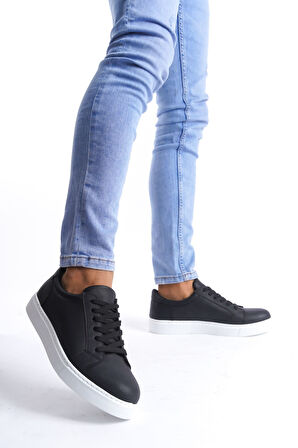 J165 Elite Cilt Erkek Günlük Sneaker Ayakkabı BT Siyah