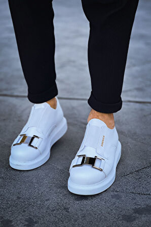 J297 Ortopedik Taban Günlük Cilt Erkek Sneaker Spor Ayakkabı CBT Beyaz