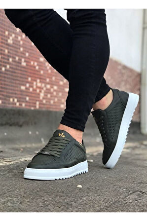 J505 Bağcıklı Ortopedik Taban Erkek Sneaker Günlük Ayakkabı BT Haki