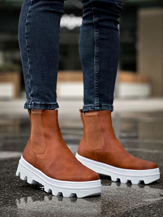 J113 Lastikli Ortopedik Taban Suya ve Soğuğa Dayanıklı Günlük Kışlık Erkek Spor Bot BT Taba