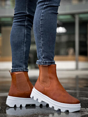 J113 Lastikli Ortopedik Taban Suya ve Soğuğa Dayanıklı Günlük Kışlık Erkek Spor Bot BT Taba